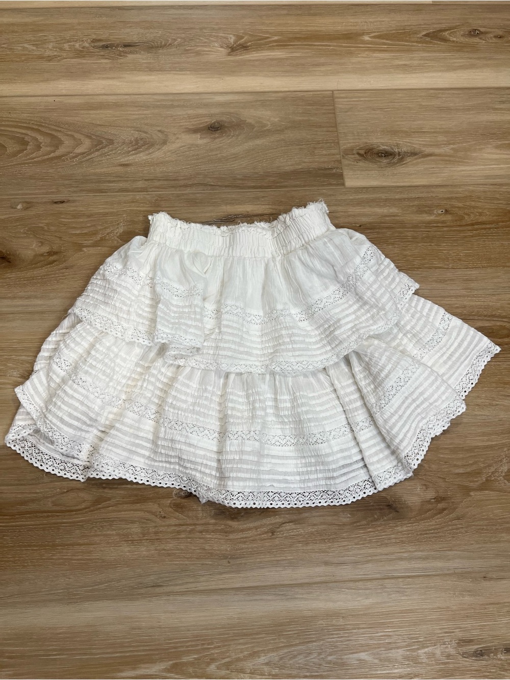 Aerie Women's White Tiered Lace Mini Skirt Size XS